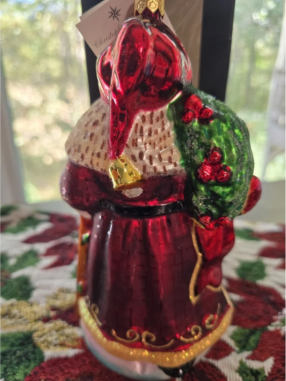 Vtg Christopher Radko Ruby Santa Ornament Christmas Collectible 1999 8.5in